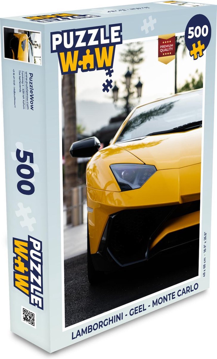 Puzzel Lamborghini - Geel - Monte Carlo - Legpuzzel - Puzzel 500 stukjes