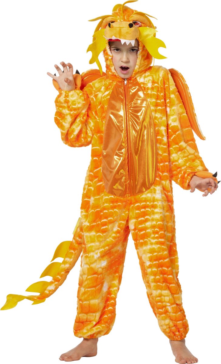 Chinese draak oranje onesie voor kind