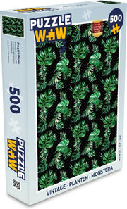 Puzzel Vintage - Planten - Monstera - Legpuzzel - Puzzel 500 stukjes