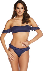 Sapph Lorraine Bandeau Bikini - Metallic Navy-l