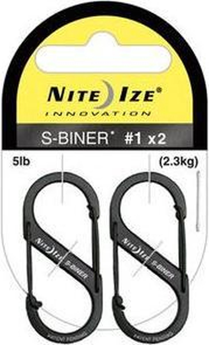 Nite Ize - S-Biner - 2x zwarte Carabiner