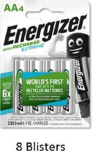 32 stuks (8 blisters a 4 stuks)  Energizer Rechargeable AA 2300 mah Extreme Oplaadbaar