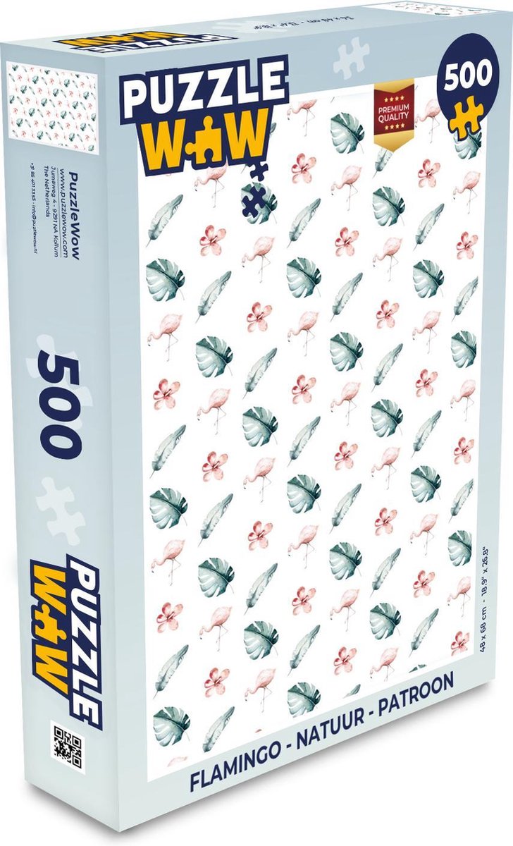 Puzzel - Puzzel 500 stukjes - Flamingo - Natuur - Patroon - Legpuzzel