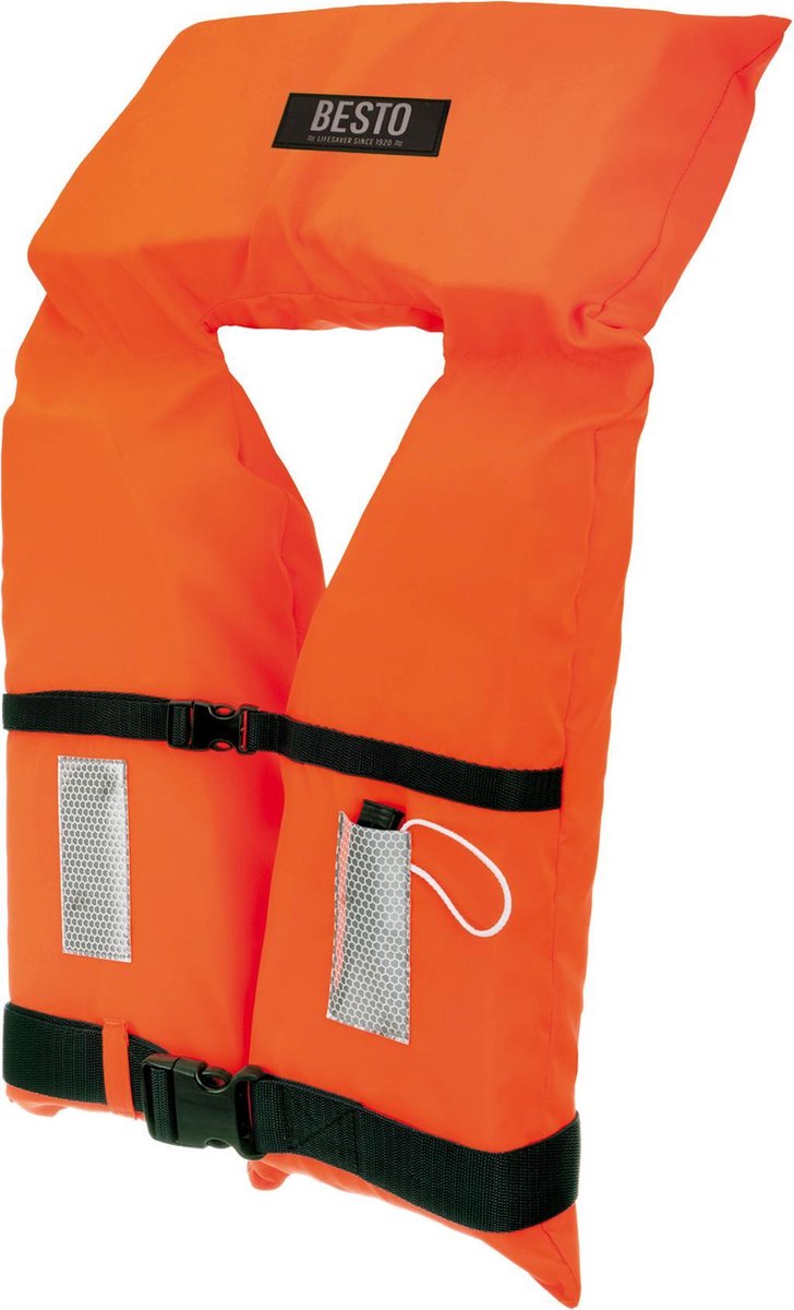 Besto MB Reddingsvest - oranje/zwart Maat Junior: gewicht 30-40 kg / Drijfvermogen 50N