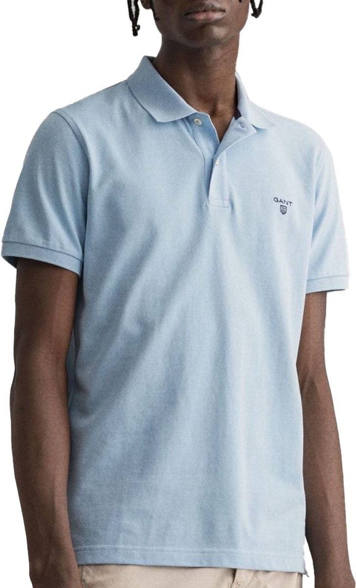 Gant Sumer Pique Rugger Poloshirt - Mannen - licht blauw