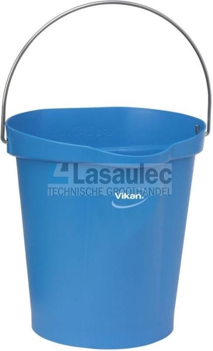 Emmer Vikan 12ltr blauw maatverdeling
