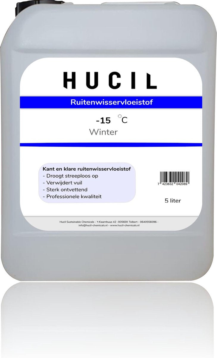 Ruitenwisservloeistof - ruitensproeiervloeistof winter - antivries - vrij van anorganische zouten (niet corrosief op kunststof en metaal)) 5 liter