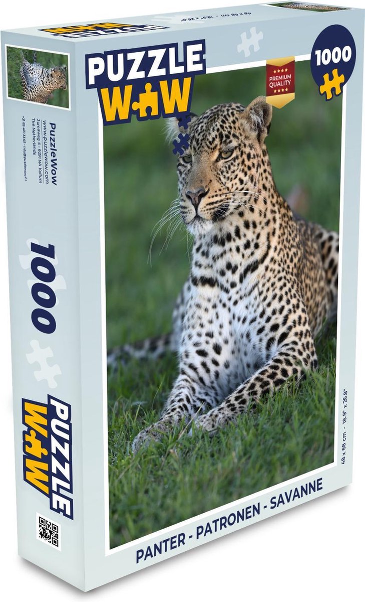 Puzzel Panter - Patronen - Savanne - Legpuzzel - Puzzel 1000 stukjes volwassenen
