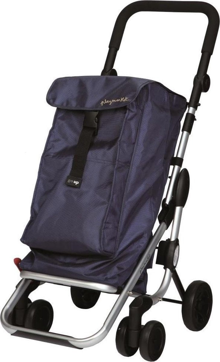 Playmarket Boodschappentrolley Go Up Navy 4 wielen - 40 L Inhoud - inklapbaar - Extra vriesvak