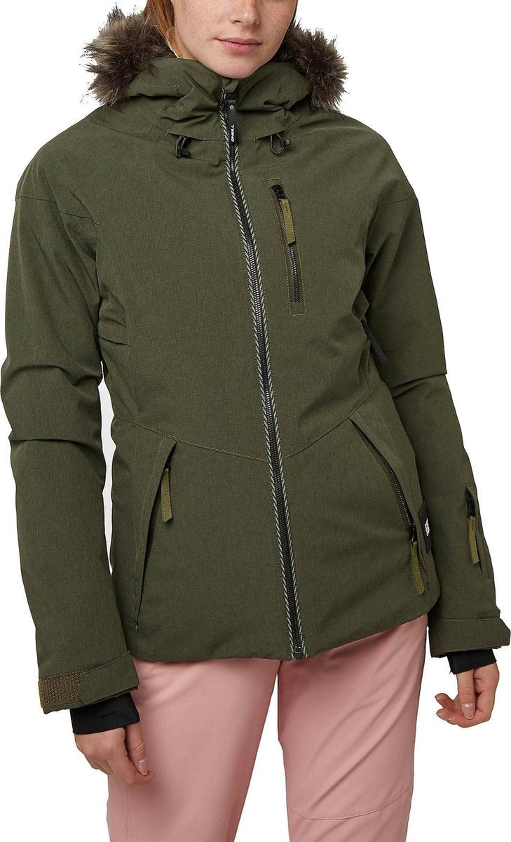 O Neill Vauxite Ski Jas Khaki Dames - Maat M