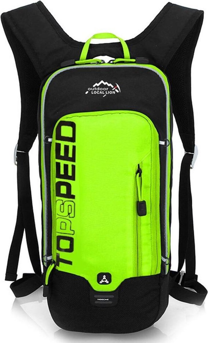Rugzak met Waterzak 1.5L - Groen Fluor -  Wandelen - Fiets - Mountainbike - Drink Tas - Rugzak - Drinkrugzak 6 Liter