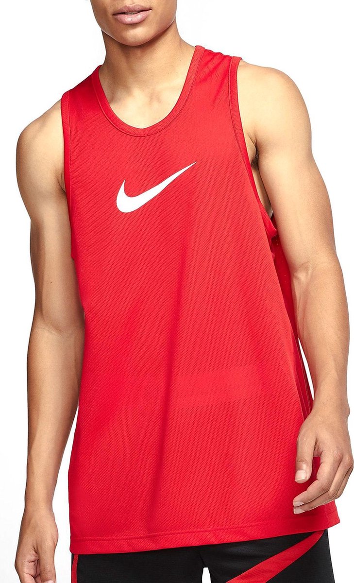 Nike Dri-FIT Crossover Tank  Sporttop - Maat M  - Mannen - rood/wit