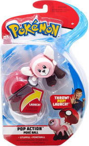 Pokemon: Pop Action Poke Ball - Stufful + Poke Ball