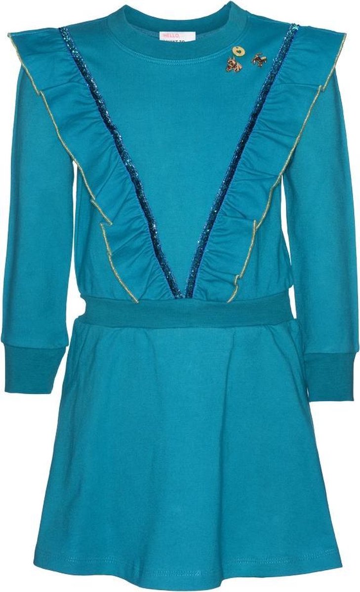 Mim-pi Meisjes Jurk - Blauw - Maat 104