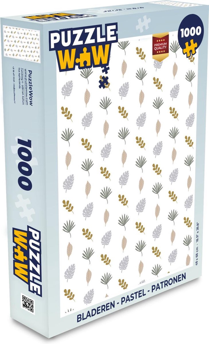 Puzzel - Puzzel 1000 stukjes volwassenen - Bladeren - Pastel - Patronen - Legpuzzel