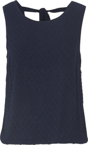 Cassis - Top in viscose met reliëfborduurwerk - Marineblauw