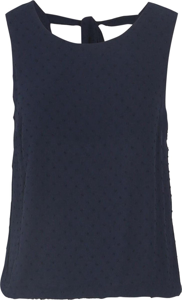 Cassis - Top in viscose met reliëfborduurwerk - Marineblauw