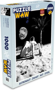 Puzzel Astronaut - Zwart - Wit - Stoel - Legpuzzel - Puzzel 1000 stukjes volwassenen