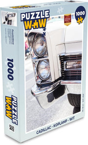 Puzzel Cadillac - Koplamp - Wit - Legpuzzel - Puzzel 1000 stukjes volwassenen