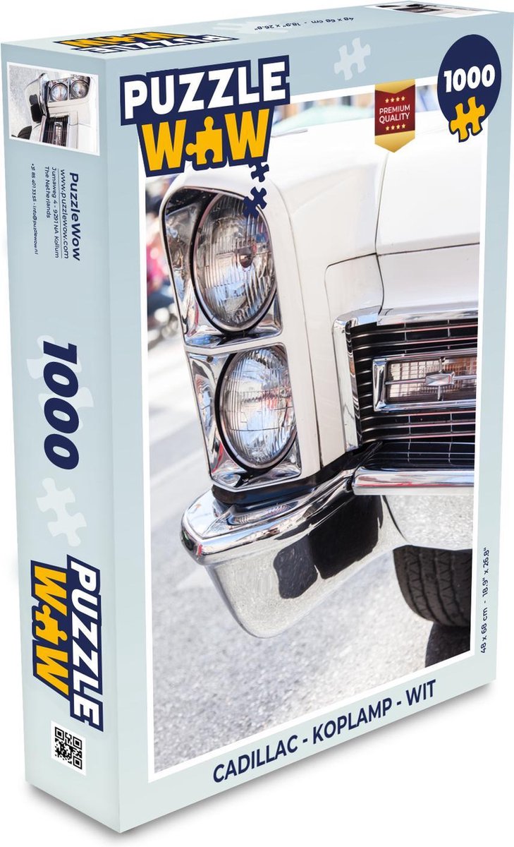 Puzzel Cadillac - Koplamp - Wit - Legpuzzel - Puzzel 1000 stukjes volwassenen