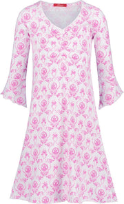 Exclusief Luxueus Kinder nachtkleding Luxe mooi zacht roze Girly Nachthemd van Hanssop met verfijnde rand details en luxe mouw verwerking