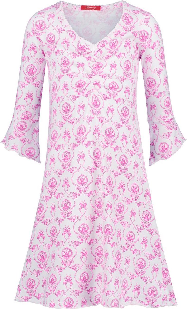Exclusief Luxueus Kinder nachtkleding Luxe mooi zacht roze Girly Nachthemd van Hanssop met verfijnde rand details en luxe mouw verwerking