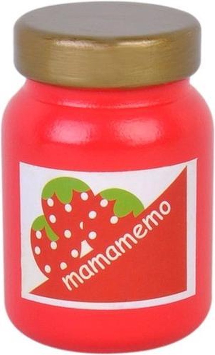 Mama Memo Pot Aardbeienjam Hout 6 Cm Rood