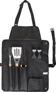 Lupine - Barbecuegereedschapset - Hout/RVS - 6 delig - Met  Schort