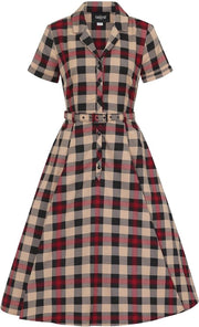 Collectif Caterina McKenzie Check 50's Swing Jurk Multi