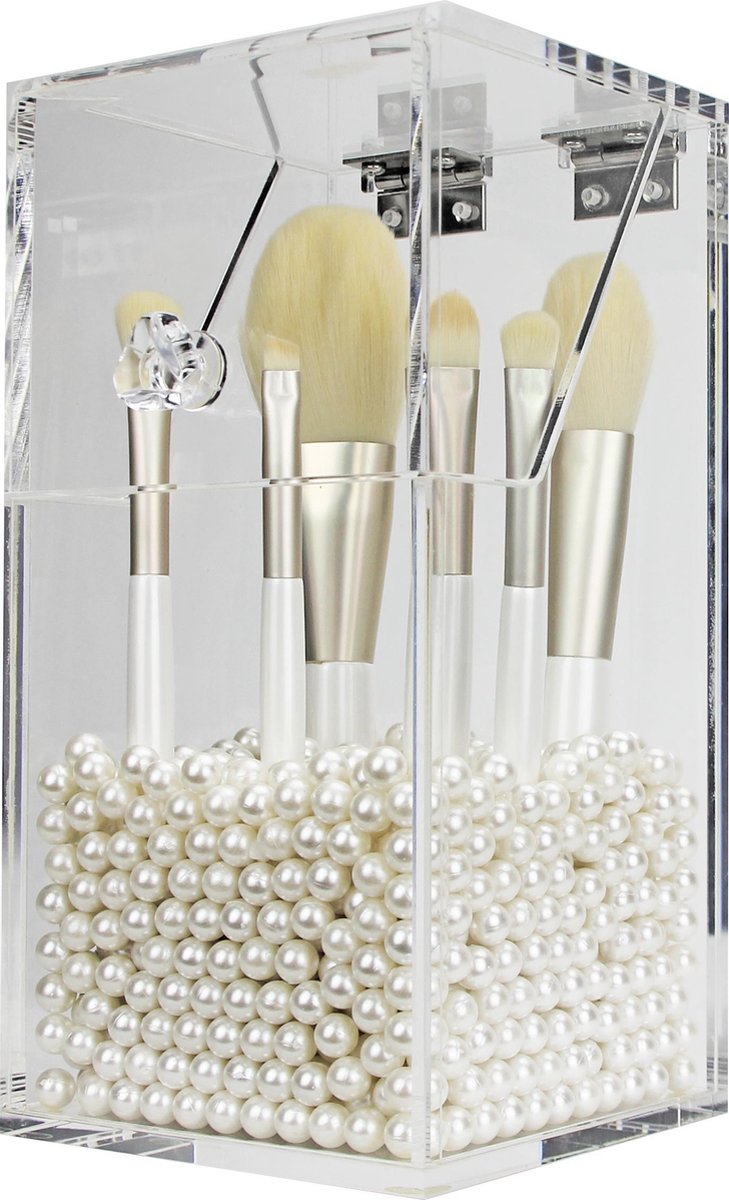 Make-up kwastenhouder Amber | Transparant | Make-up organizer |Kwastenhouder |Cosmetica opbergdoos | Kwasten houder | Kwasten opbergen | Houder voor make-up kwasten | Kwasten organizer  | Brushes holder | Beautybox | Cosmetica organizer | Pennenbakje