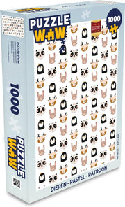 Puzzel - Puzzel 1000 stukjes volwassenen - Dieren - Pastel - Patroon - Legpuzzel