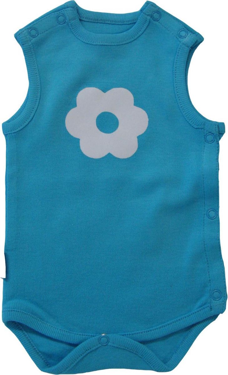 Prematuur Romper turquoise met opdruk maat 44