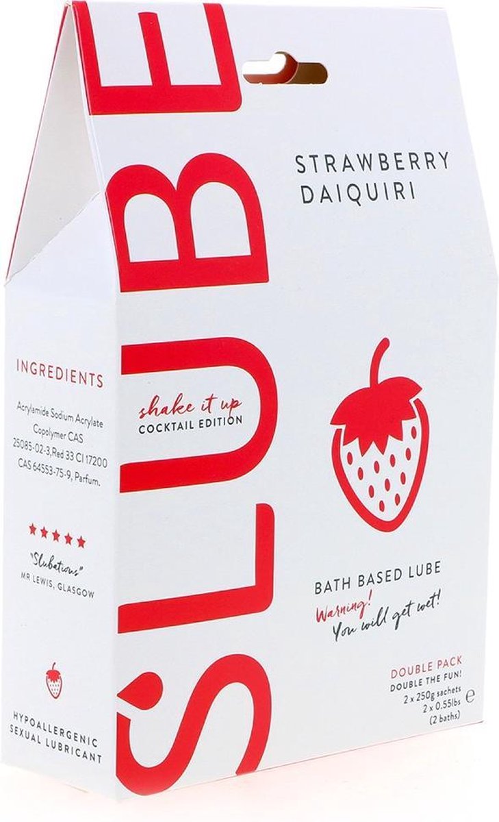 Slube – Massage en Glijmiddel Aardbeien Daiquiri – Groot verpakking