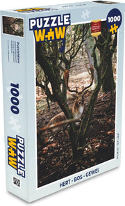 Puzzel Hert - Bos - Gewei - Legpuzzel - Puzzel 1000 stukjes volwassenen