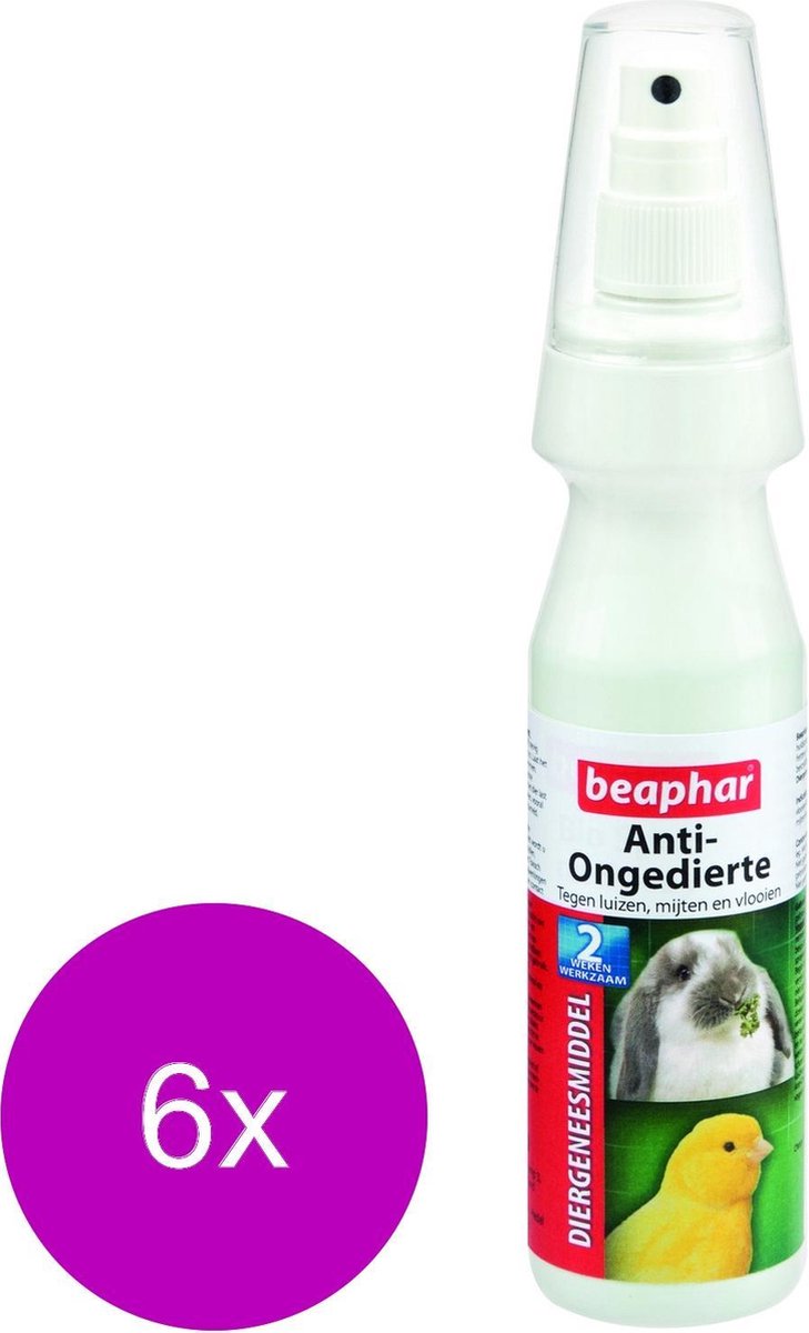 Beaphar Anti-Ongedierte Vogel / Knaag - Parasieten - 6 x 150 ml