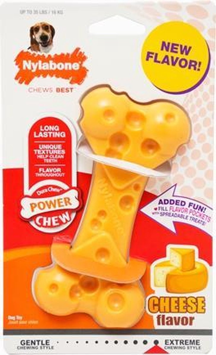 Nylabone dura chew cheese bone - tot 16 kg - 1 stuks