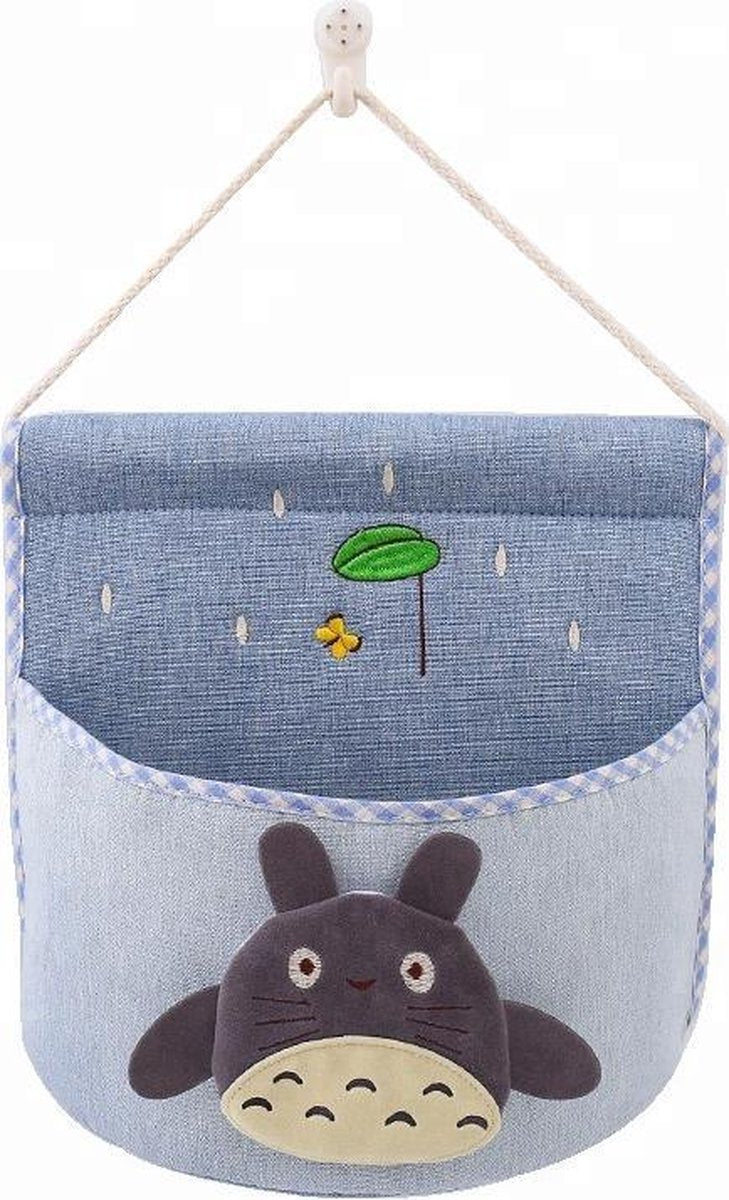 Opberger voor kinderen | Opberg net | opslagzak | Muurzak | wandzak | deurzak | Wall Organizer | Blauw - Diertje | Opbergzak - organiser voor aan de muur | Katoen | Kinderkamer Muurdecoratie | 24 x 24 cm