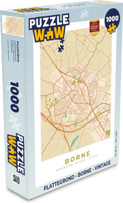 Puzzel Plattegrond - Borne - Vintage - Legpuzzel - Puzzel 1000 stukjes volwassenen