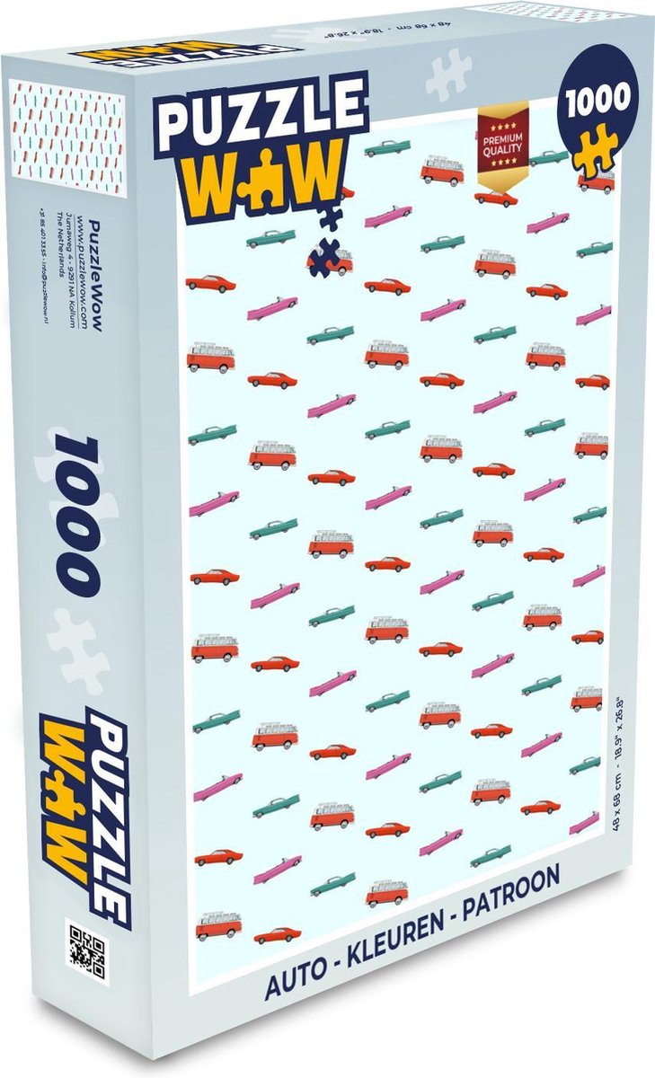 Puzzel - Puzzel 1000 stukjes volwassenen - Auto - Kleuren - Patroon - Legpuzzel