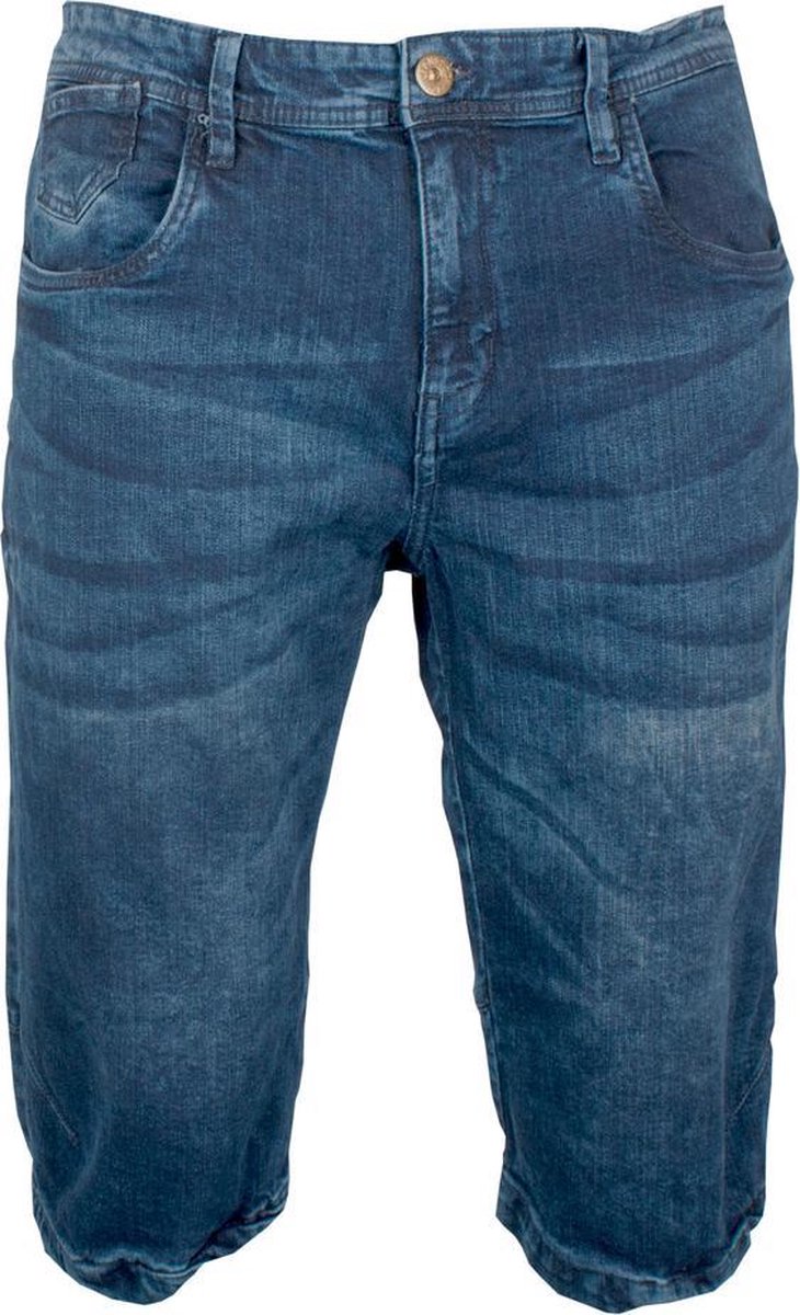 heren korte broek donkerblauw lang model maat large (34)