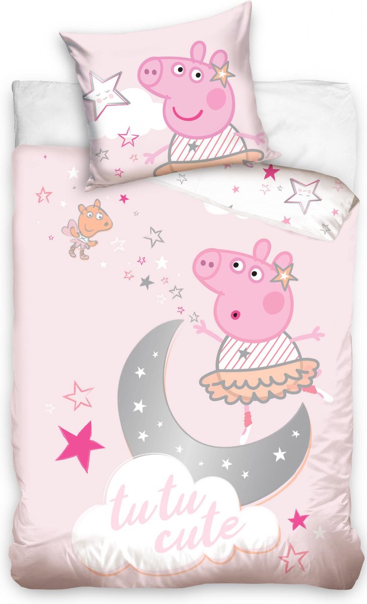 Carbotex Dekbedovertrek Peppa Pig 100 X 135 Cm Katoen Roze
