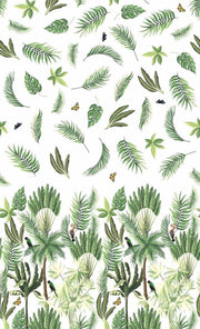 Duni Tafellaken Rainforest 138 X 220 Cm Papier Wit/groen