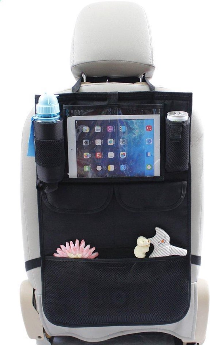 Dreambee - Auto Organizer Autostoel met Tablet Houder - Opbergtas Essentials Zwart
