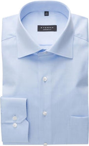 ETERNA comfort fit overhemd - niet doorschijnend twill heren overhemd - lichtblauw - Strijkvrij - Boordmaat: 47
