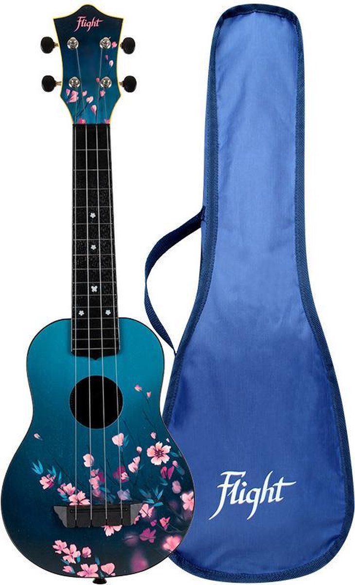 Flight Sopraan Ukelele SAKURA + Draagband + Tuner