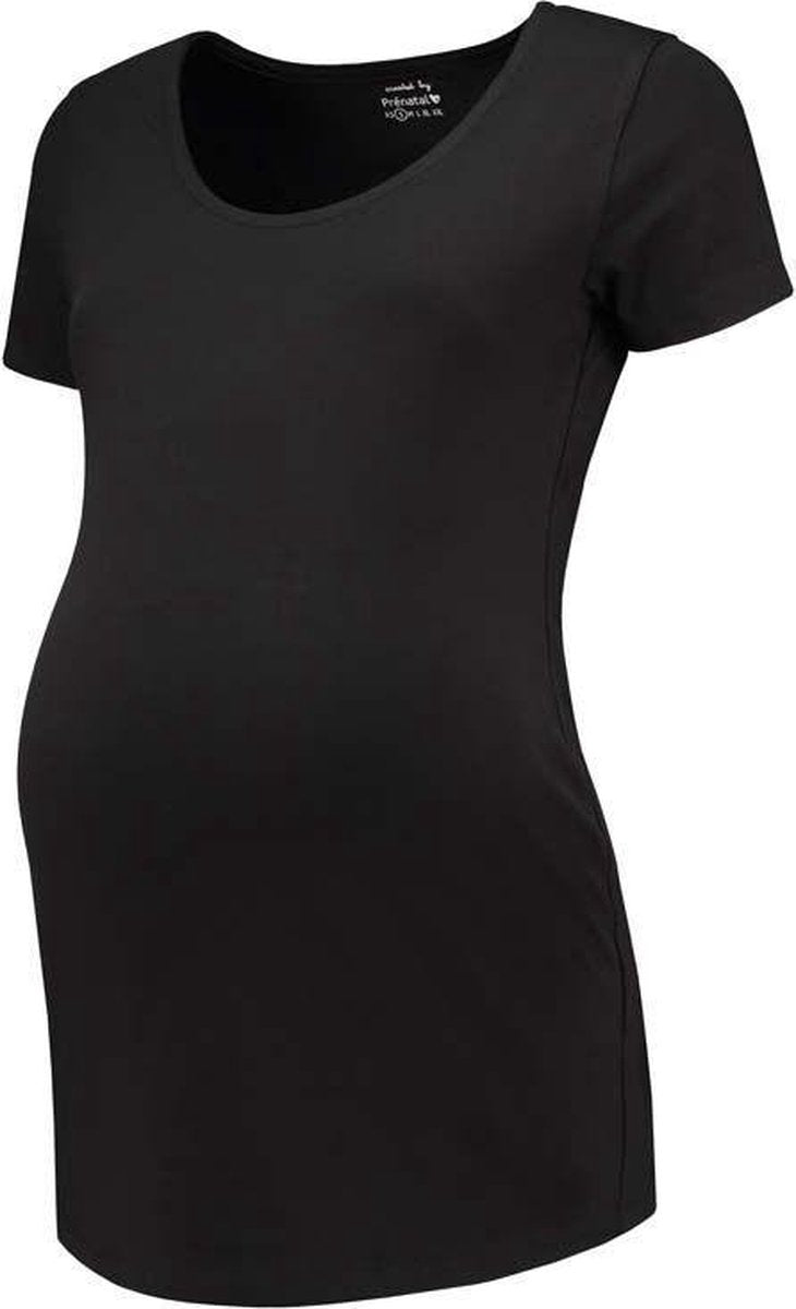 Prénatal Zwangerschaps T-shirt - Zwangerschapskleding - Zwart - Maat S