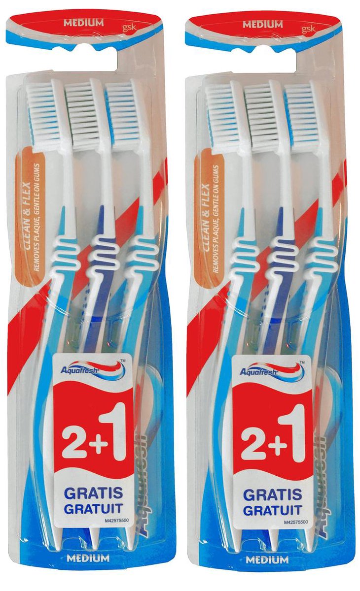 Aquafresh Flex tandenborstel medium 6 stuks