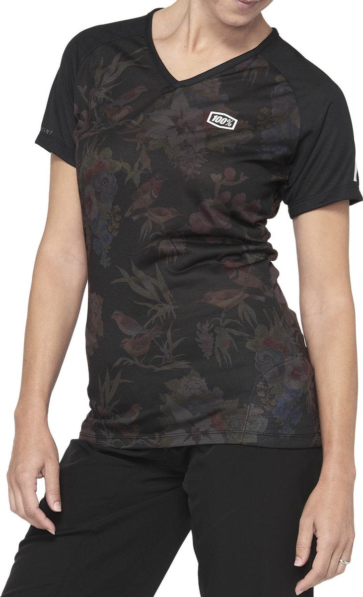 100% Dames MTB Fietsshirt Airmatic - ZwartGroen - M