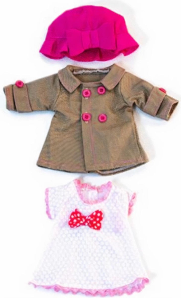 Miniland Poppenkleertjes Girl Junior 32 Cm Roze/wit 3-delig