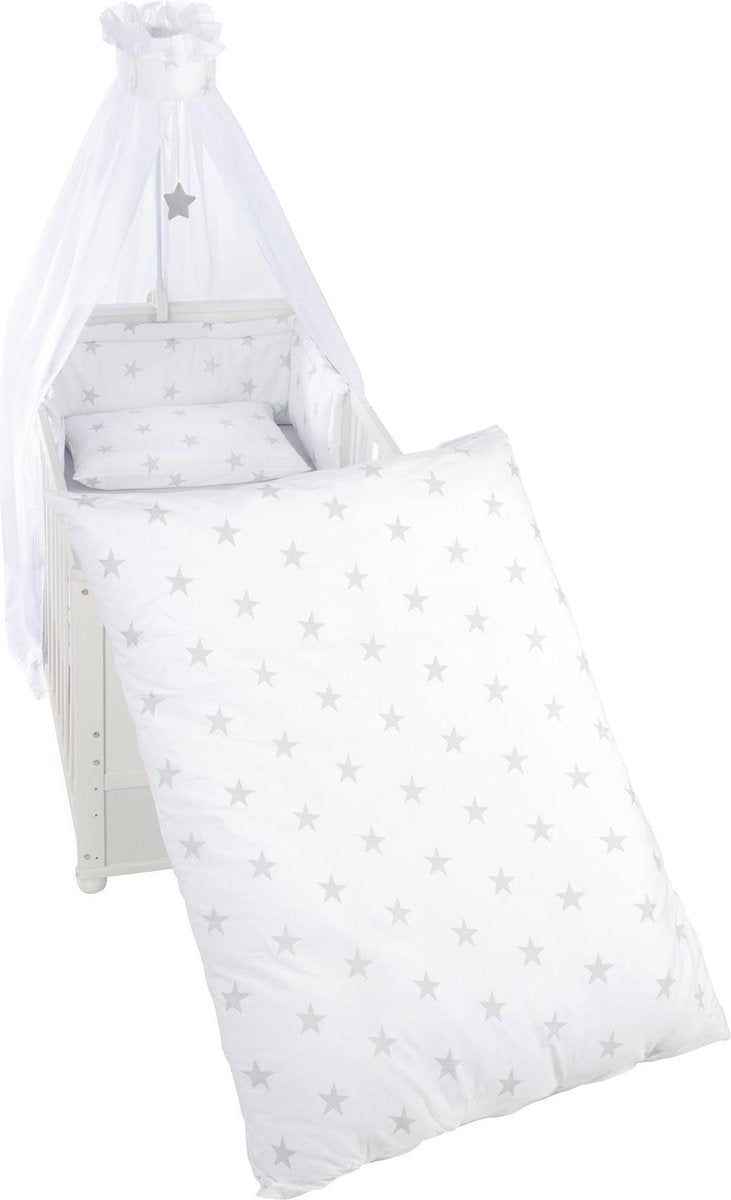 Roba Beddengoedset Little Stars 135 X 100 Cm Katoen Wit 4-delig